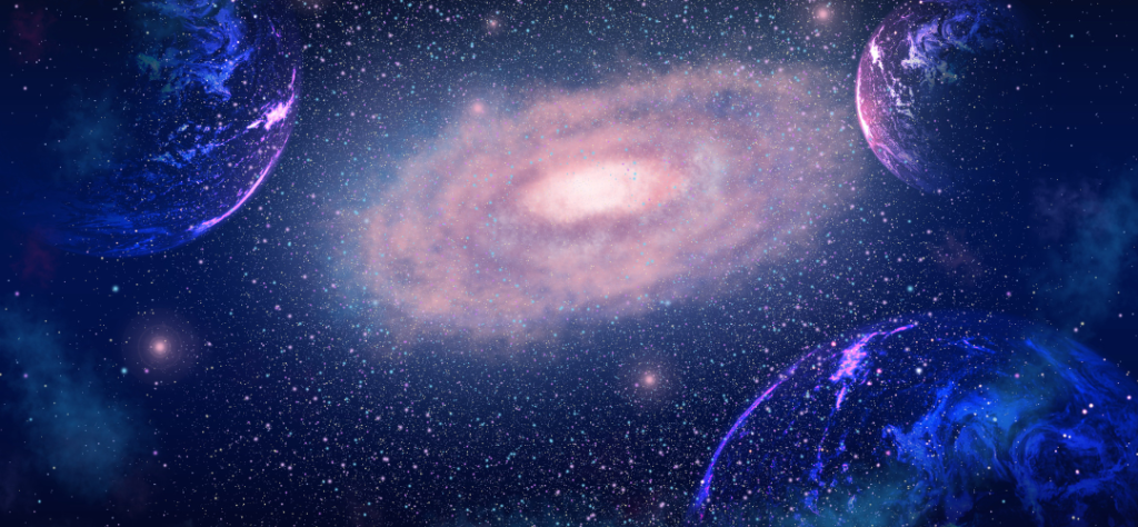 Astrobiologia e sinais potenciais de vida fora da Terra: quando a ciência aprende a procurar o impossível 9 Representação visual de múltiplos exoplanetas em uma galáxia distante, ilustrando a diversidade de mundos habitáveis no universo.