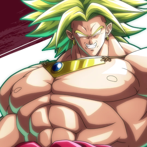 Rosto e tronco musculoso de Broly com cabelos verdes, destacando os Broly poderes em sua forma de Super Saiyajin Lendário.